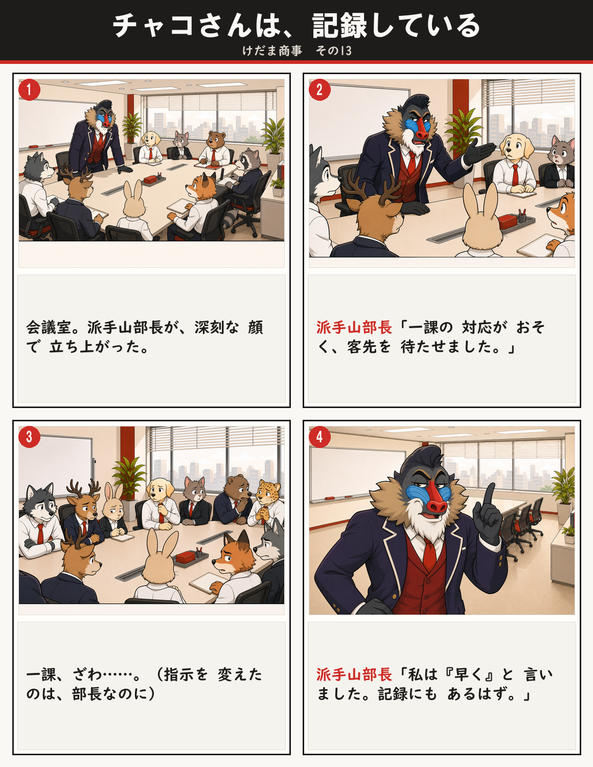 チャコさんは、記録している