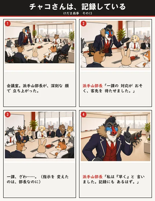 チャコさんは、記録している