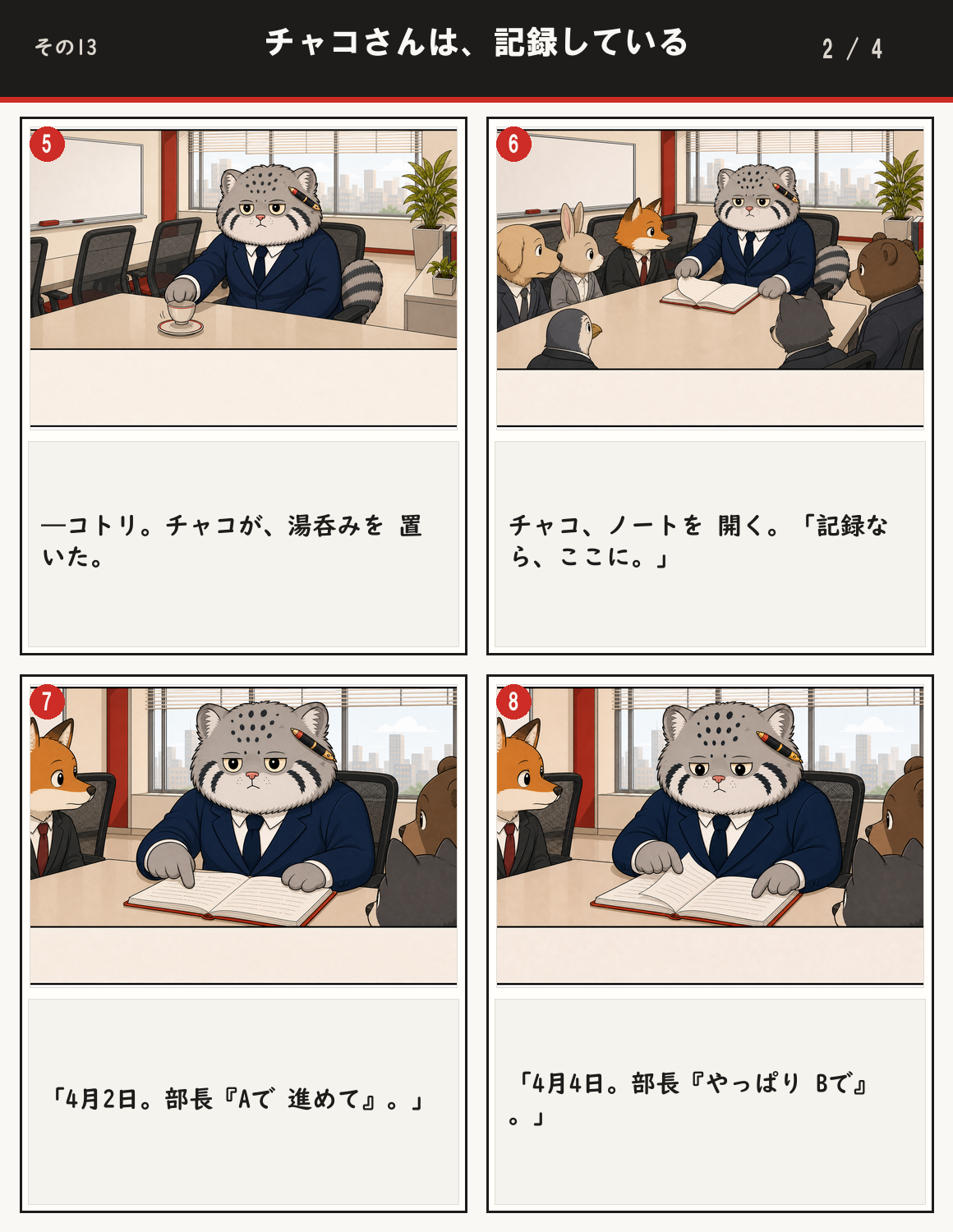 チャコさんは、記録している 2ページ目