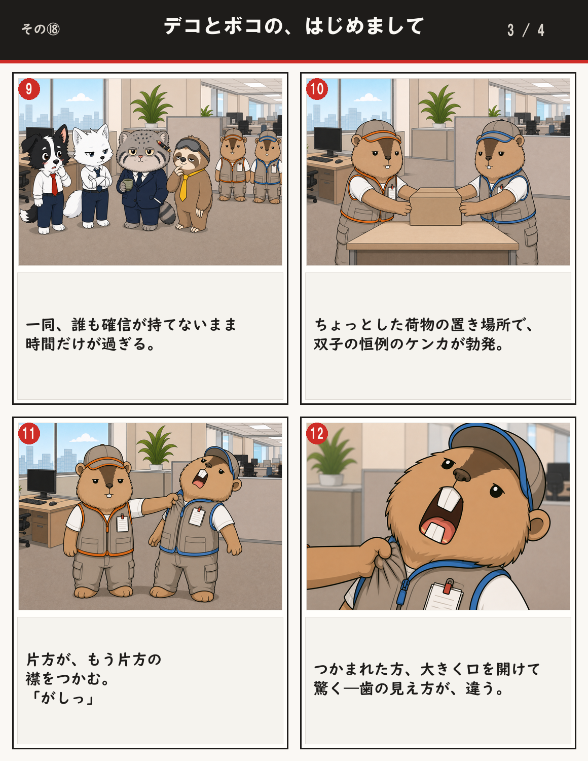 デコとボコの、はじめまして 3ページ目