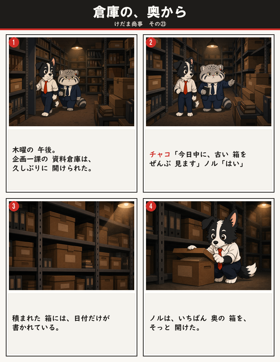 倉庫の、奥から