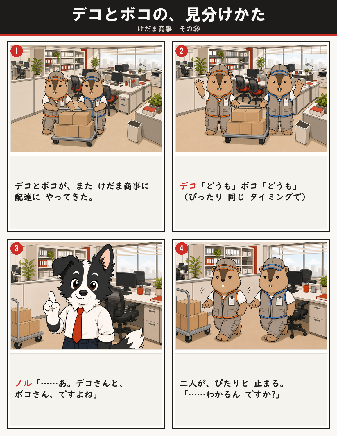 デコとボコの、見分けかた