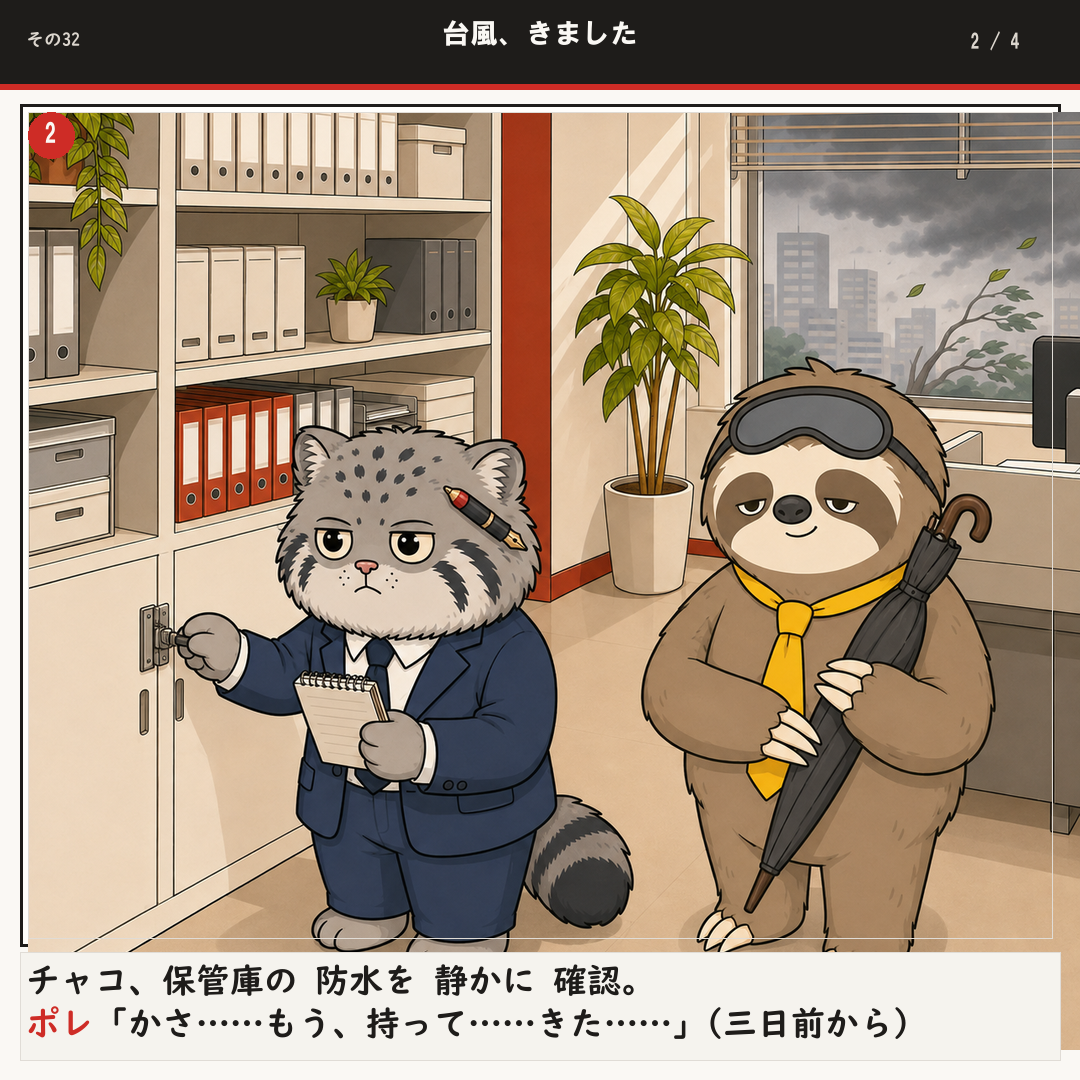 台風、きました 2ページ目