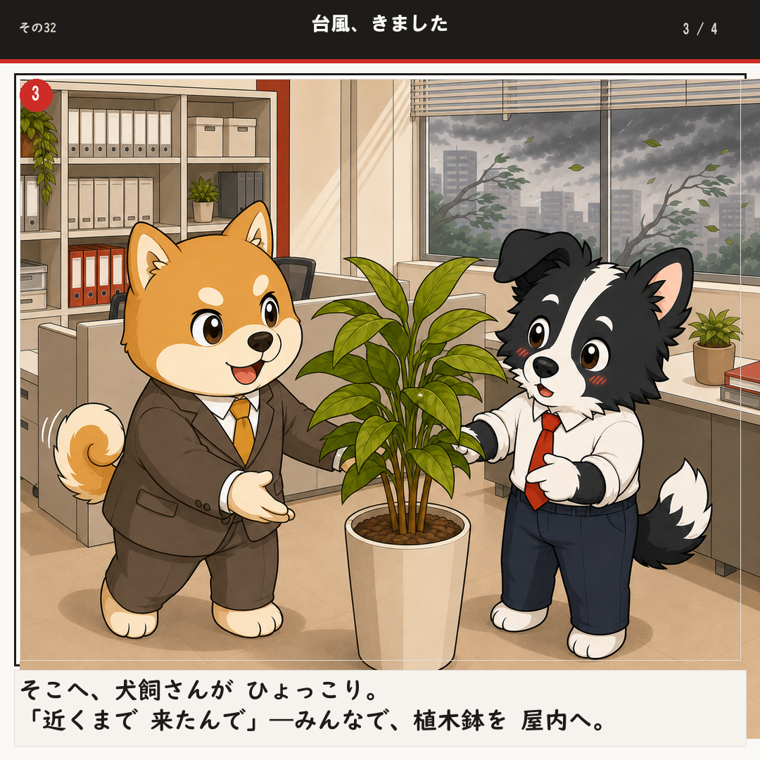 台風、きました 3ページ目