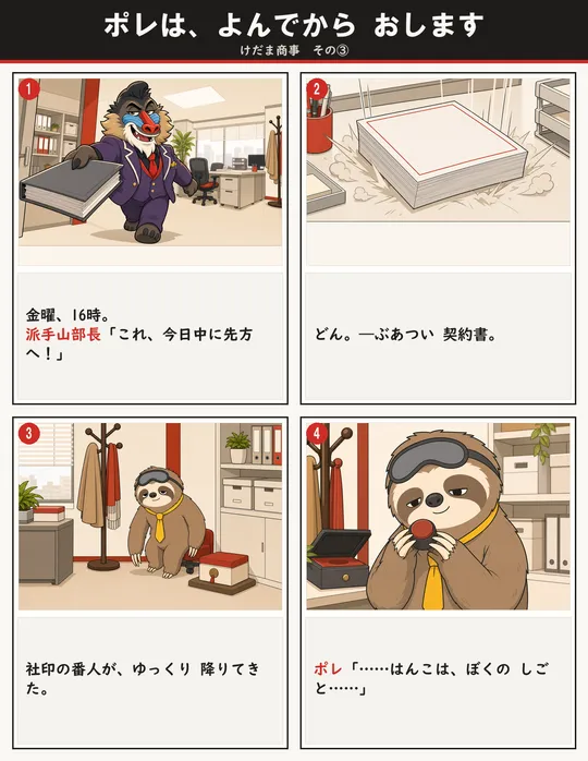 ポレは、よんでから おします