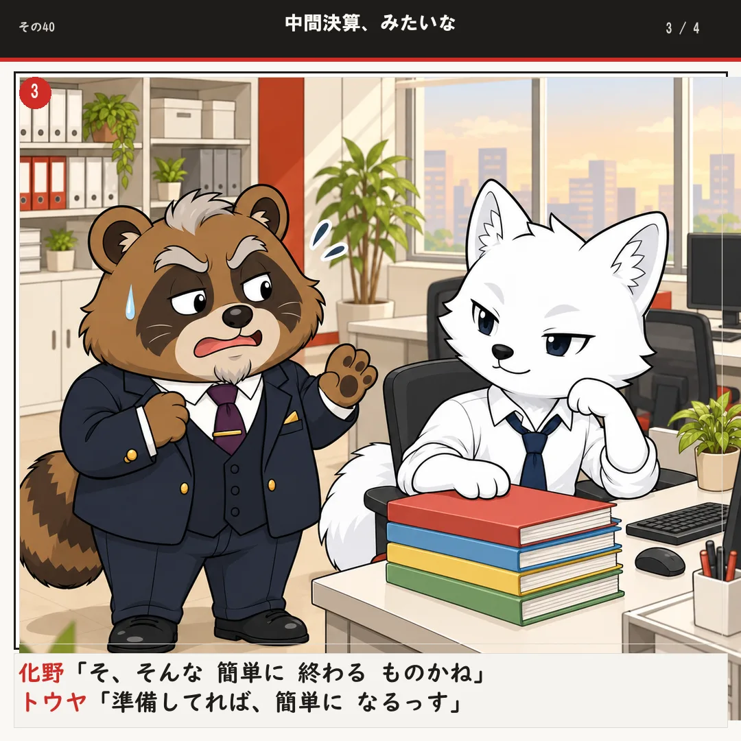 中間決算、みたいな 3ページ目