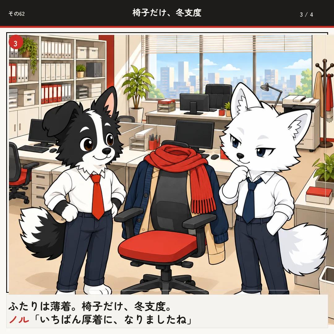 椅子だけ、冬支度 3ページ目