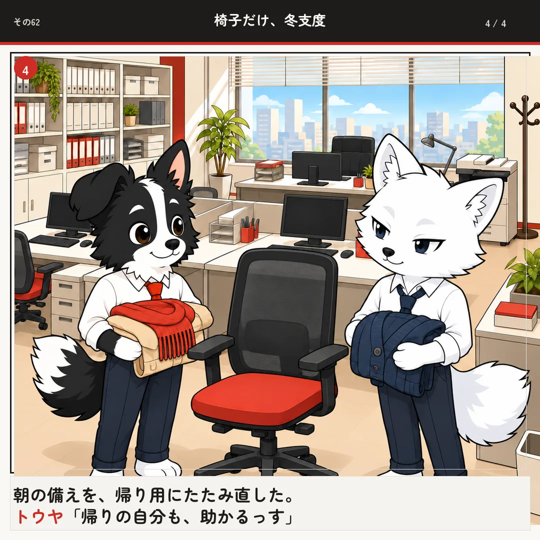 椅子だけ、冬支度 4ページ目