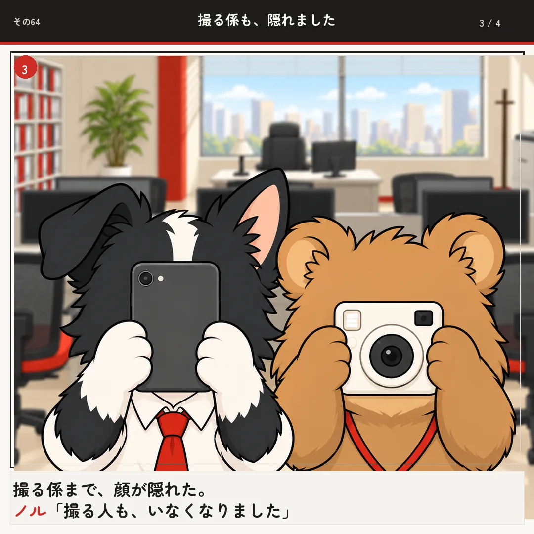 撮る係も、隠れました 3ページ目