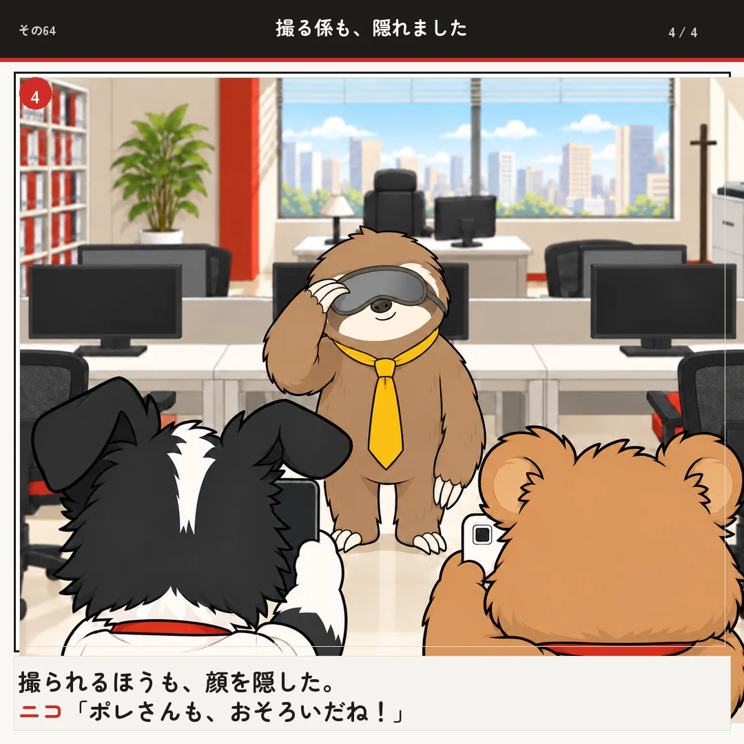 撮る係も、隠れました 4ページ目