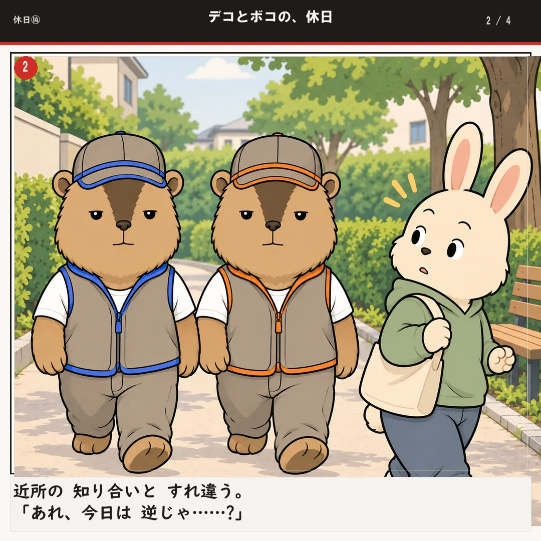 デコとボコの、休日 2ページ目