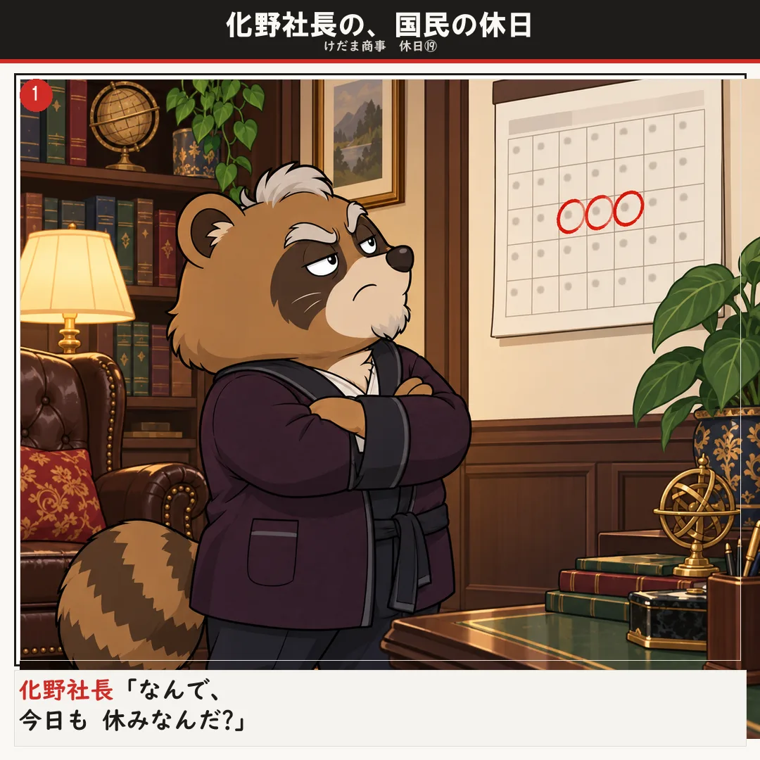 化野社長の、国民の休日 1ページ目