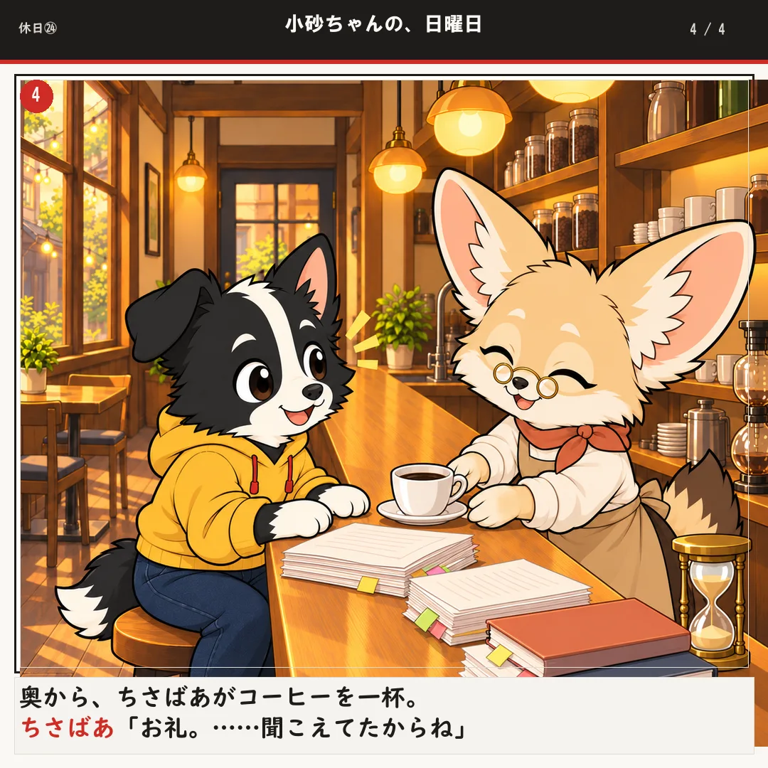 小砂ちゃんの、日曜日 4ページ目