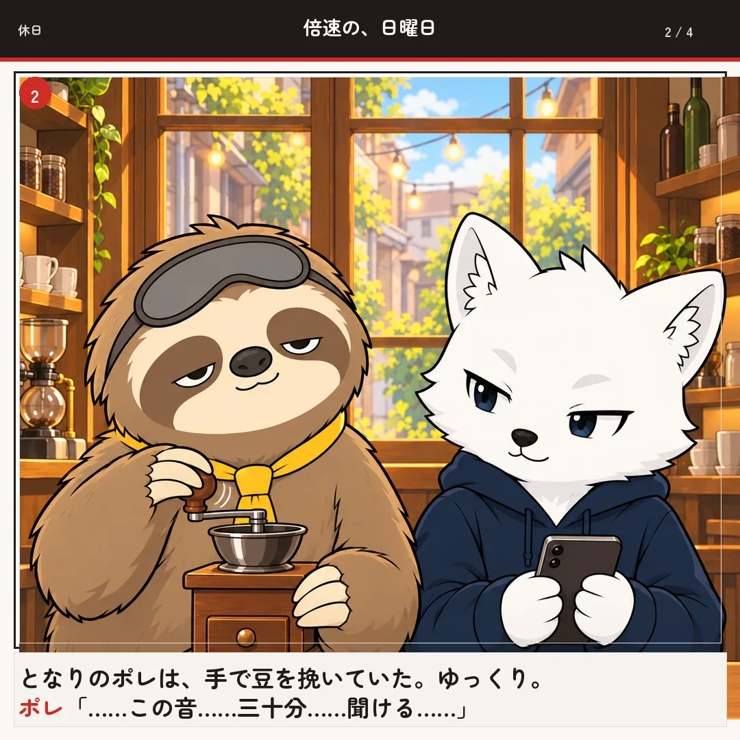 倍速の、日曜日 2ページ目