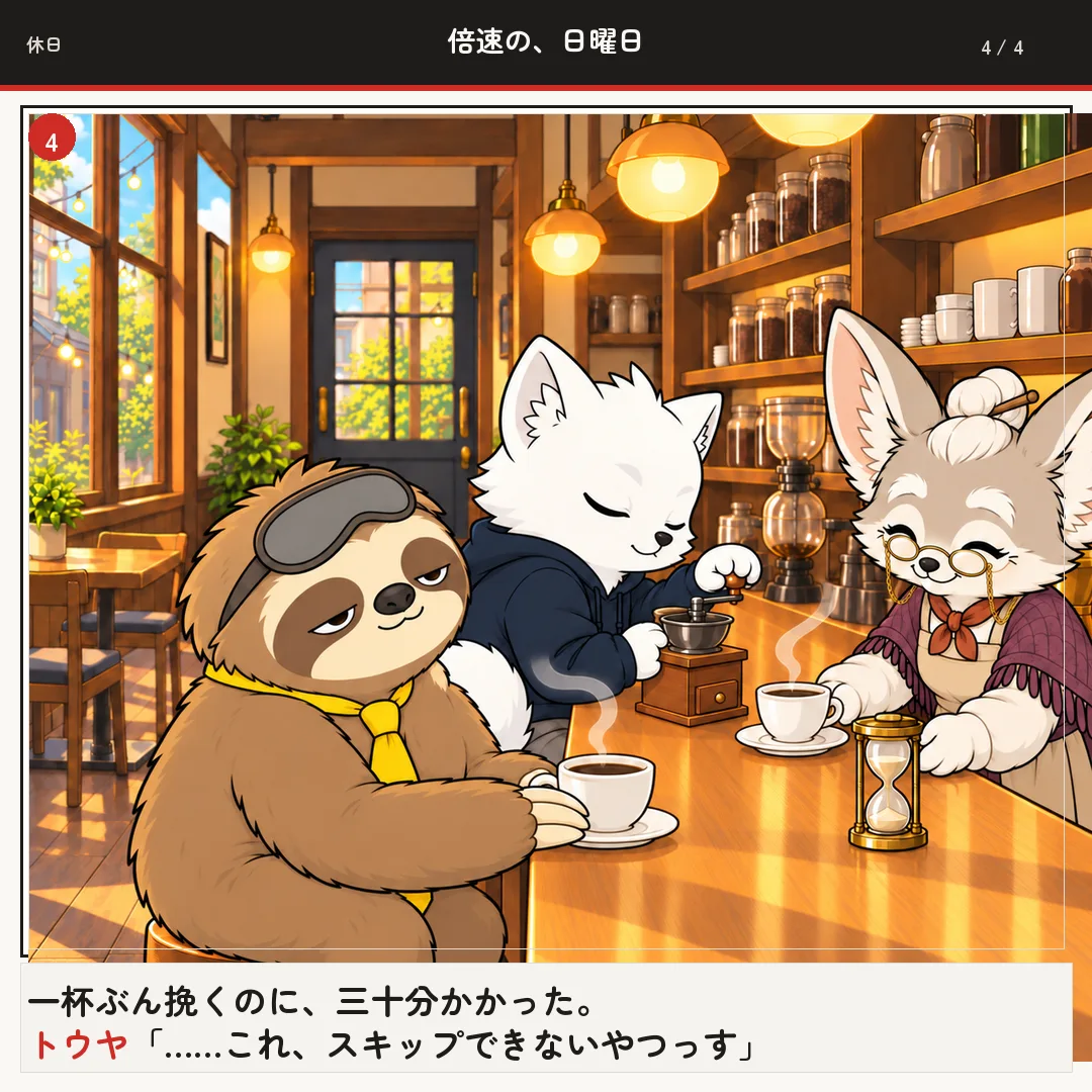 倍速の、日曜日 4ページ目