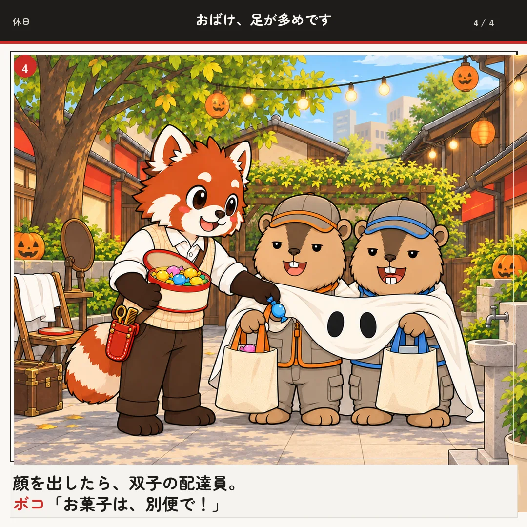 おばけ、足が多めです 4ページ目